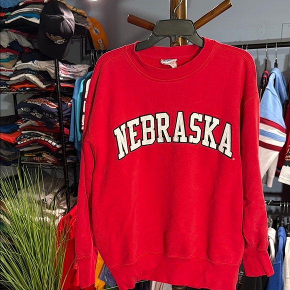 Majestic Other - Majestic Red Nebraska Crewneck Sweater